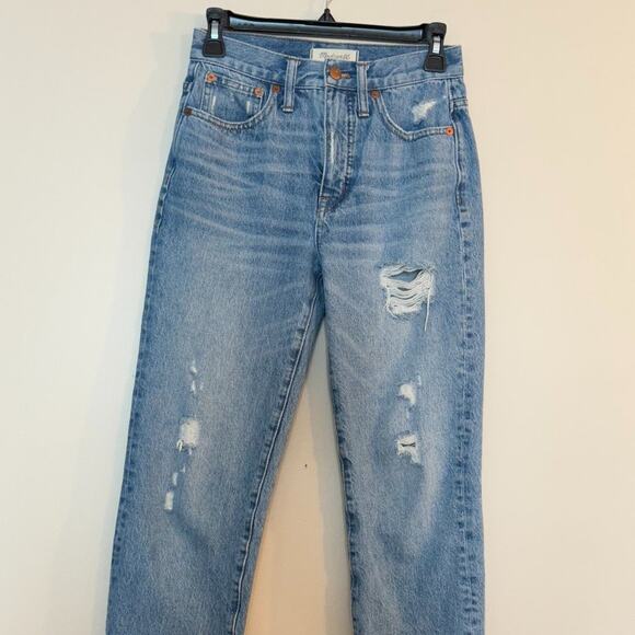 Madewell Classic Straight Jeans Destructed Edition Size 24 - Picture 2 of 14